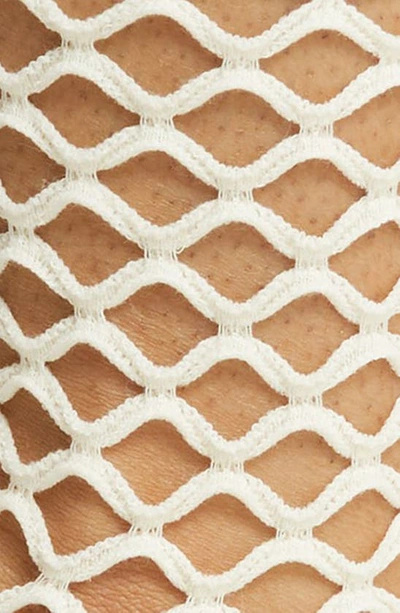 High Heel Jungle Hedge Fishnet Cotton Blend Crew Socks In White