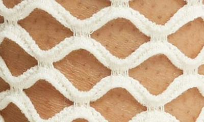 High Heel Jungle Hedge Fishnet Cotton Blend Crew Socks In White