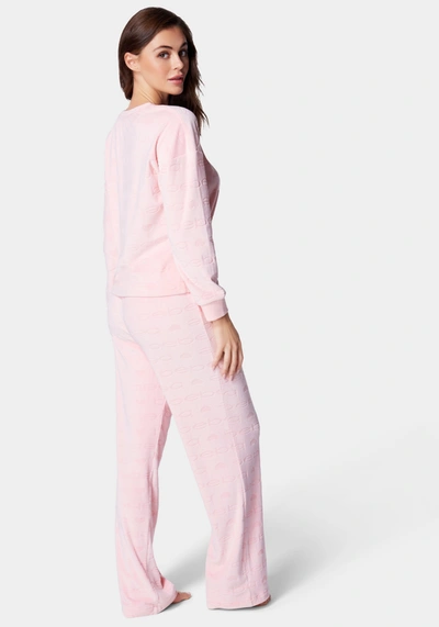 Shop Bebe Burnout Velour Pajama Set In Light Pink