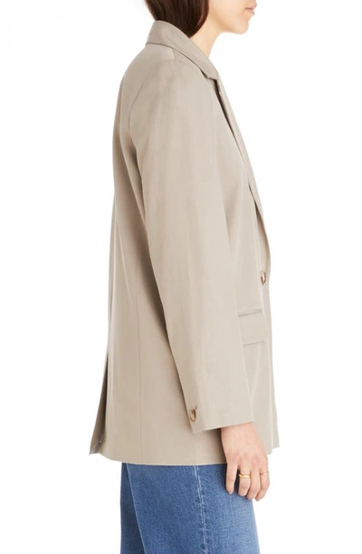 Shop Madewell Caldwell Drapeweave Double Breasted Blazer In Pumice