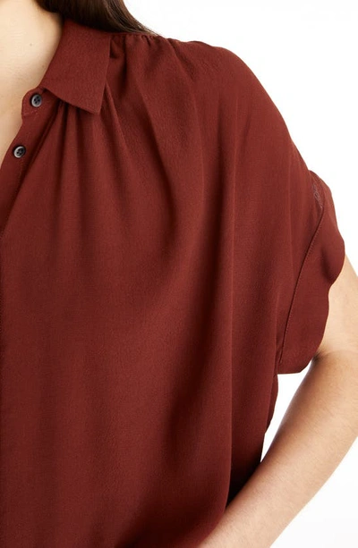 Shop Madewell Central Drapey Shirt In Stained Mahogany