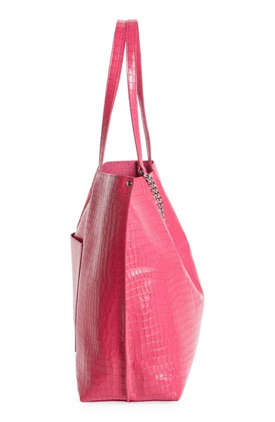 Shop Rebecca Minkoff Large Megan Soft Croc Embossed Leather Tote In Cosmic