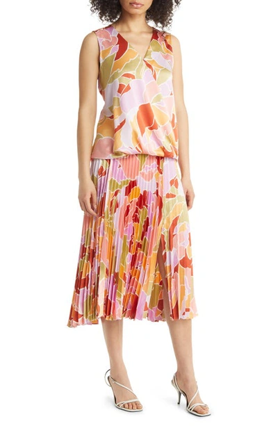 Halogen Surplice Sleeveless Top In Canyon Sunset Pattern