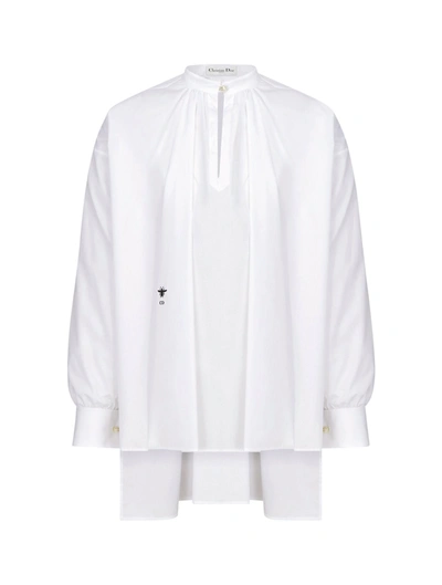 Shop Dior Blouse In White Cotton Poplin