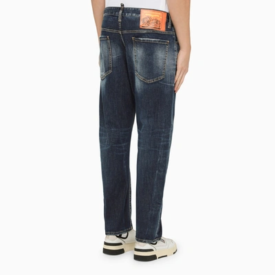 Shop Dsquared2 Navy Blue Regular Denim Jeans