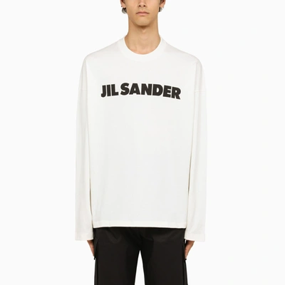 Shop Jil Sander Logoed Crew Neck Sweatshirt
