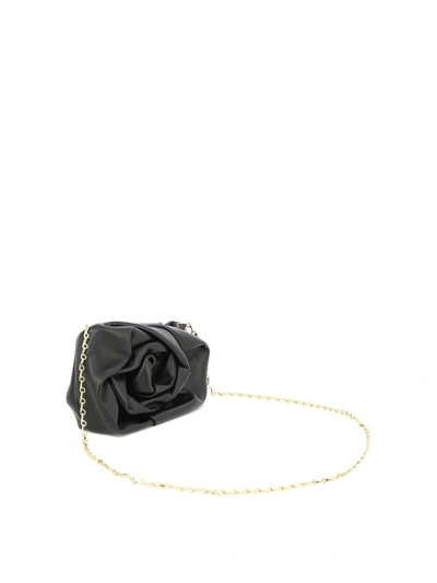 Shop Burberry Rose Chain Clutch In Black