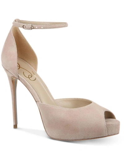 Shop Sam Edelman Florencia Womens Solid Ankle Strap Heels In Multi