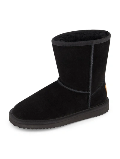 Shop Emu Ridge Sophie Lo Womens Suede Winter Shearling Boots In Black