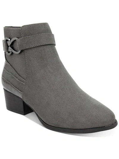 Shop Karen Scott Nadine Womens Faux Leather Block Heel Ankle Boots In Multi