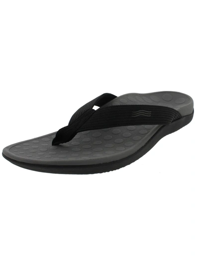 Shop Vionic 44 Wave Mens Slip On Thong Flip-flops In Black