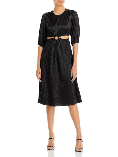 Shop Aqua Womens Printed Calf Midi Dress In Black