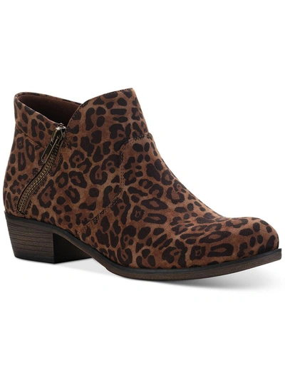 Sun + Stone Abby Womens Faux Leather Heels Ankle Boots In Multi