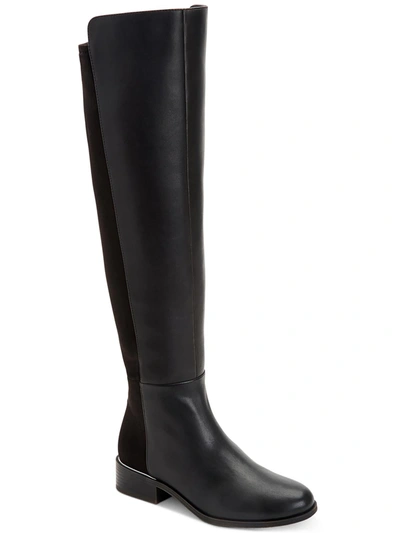 Shop Alfani Ludlowe Womens Pull On Almond Toe Over-the-knee Boots In Black