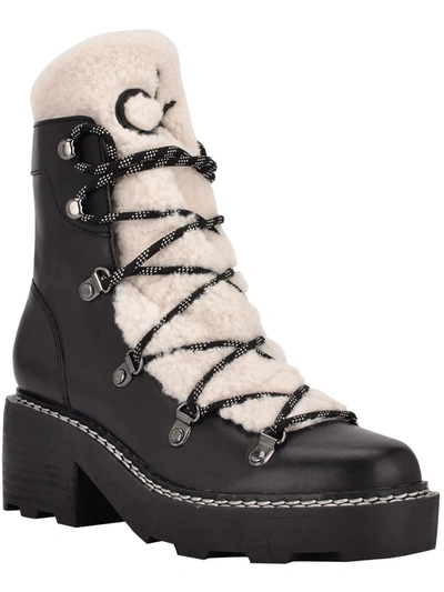 Shop Calvin Klein Alaina Womens Faux Fur Lined Cold Weather Winter & Snow Boots In Black