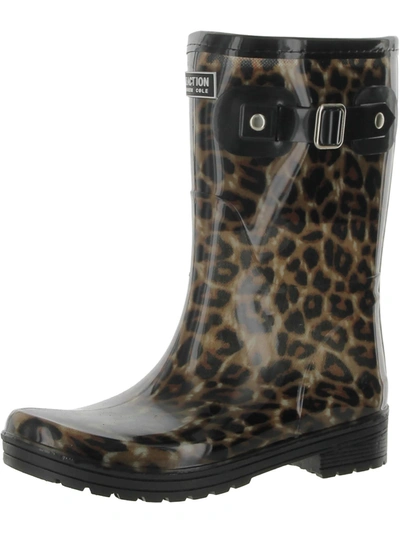 Shop Kenneth Cole Reaction Rain Buckle Womens Mid-calf Man Made Rain Boots In Brown