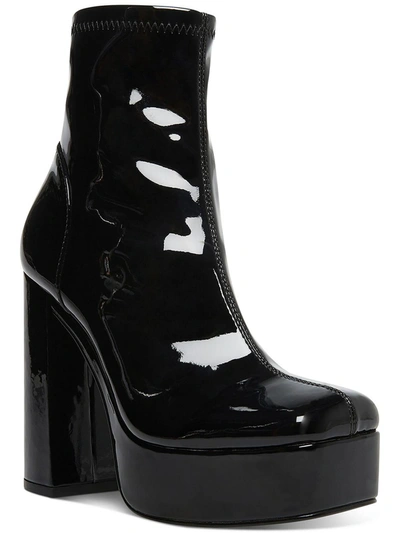 Shop Steve Madden Bianca Womens Metallic Print Ankle Boots In Black