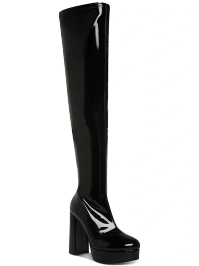Shop Madden Girl Orin Womens Faux Suede Block Heel Over-the-knee Boots In Black