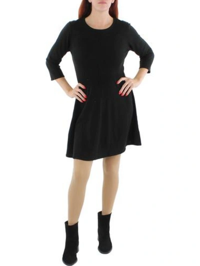 Shop Bcx Juniors Womens Knit Mini Sweaterdress In Black
