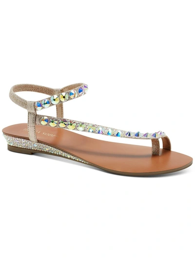Shop Thalia Sodi Izabel Womens Open Toe Slip On Wedge Sandals In Gold