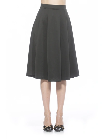 Alexia Admor Theana Flare Pleat Midi Skirt In Black