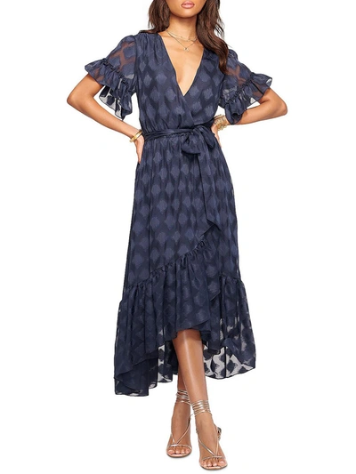 Shop Ramy Brook Asya Womens Ruffled Hi-low Wrap Dress In Multi