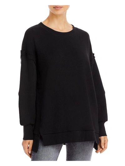Shop Three Dots Womens Terry Slouch Slit Sweatshirt In Black
