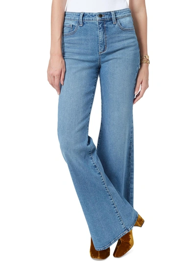 Shop Sam Edelman Bay Womens High Rise Trouser Flare Jeans In Multi