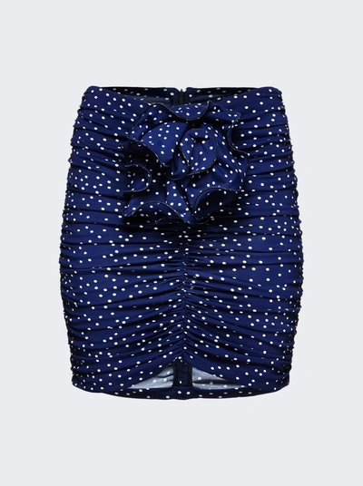 Shop Magda Butrym Flower Ruched Mini Skirt In Blue
