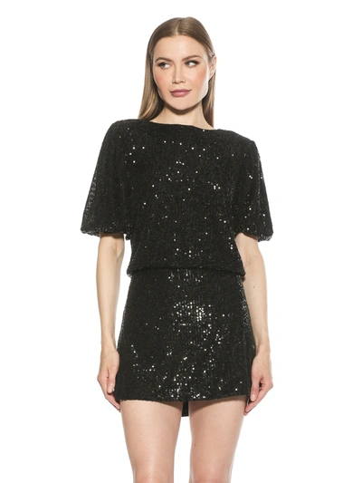 Alexia Admor Blake Sequin Top In Black