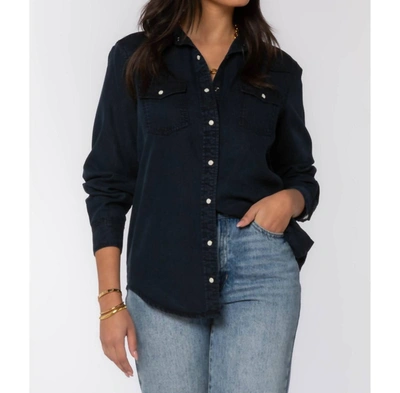 Shop Velvet Heart Raquel Button Up Shirt In Indigo Blue