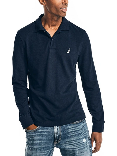 Shop Nautica Mens Classic Fit Performance Polo In Blue