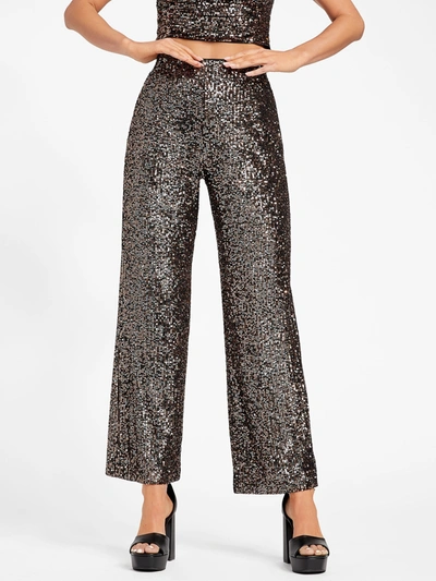 Shop Guess Factory Holly Palazzo Sequin Pants In Multi