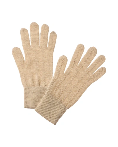 Shop Scott & Scott London Cable Cashmere Gloves In Beige