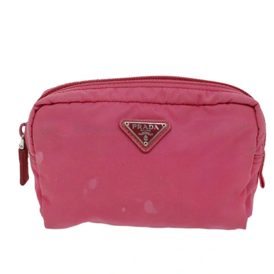 Shop Prada Tessuto Synthetic Clutch Bag () In Pink