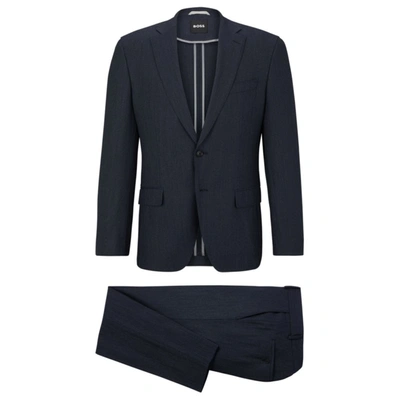 Shop Hugo Boss Slim-fit Suit In A Performance-stretch Wool Blend In Blue