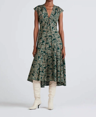 Shop Derek Lam 10 Crosby Reina Sleeveless Midi Dress In Moss Multi In Green