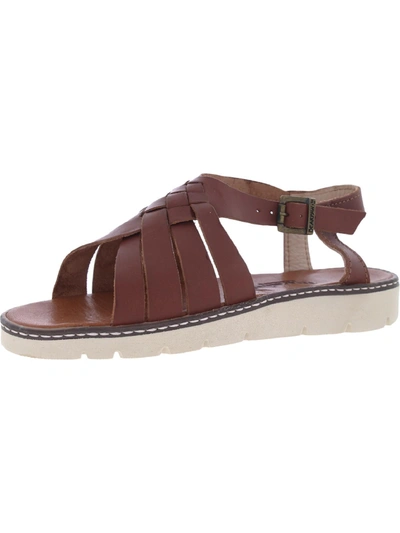 Shop Bearpaw Leah Womens Leather Slingback Huarache Sandals In Brown