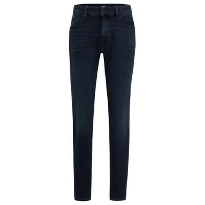 Shop Hugo Boss Regular-fit Jeans In Coal-navy Denim In Blue