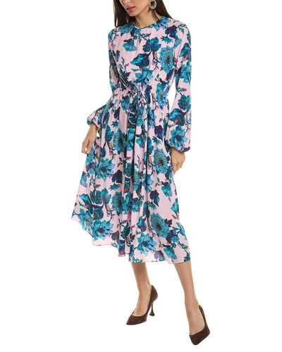 Shop Diane Von Furstenberg Sydney Silk-blend Midi Dress In Multi
