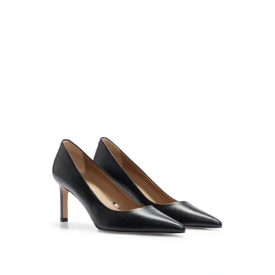 Shop Hugo Boss Nappa-leather Pumps With 7cm Heel In Black