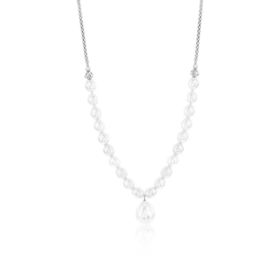 Shop Simona Sterling Silver Freshwater Pearl Hanging Pearl Necklace