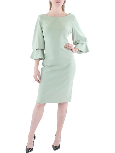 Calvin Klein Womens Solid Bell Sleeve Midi Dress In Green ModeSens
