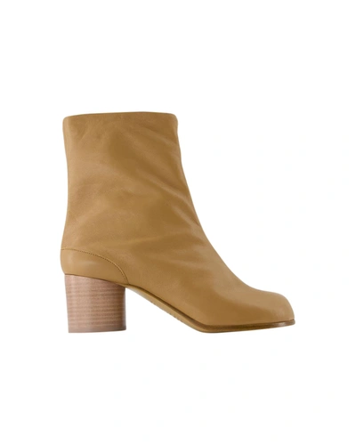 Shop Maison Margiela Tabi H60 Ankle Boots -  - Leather - Nude In Beige
