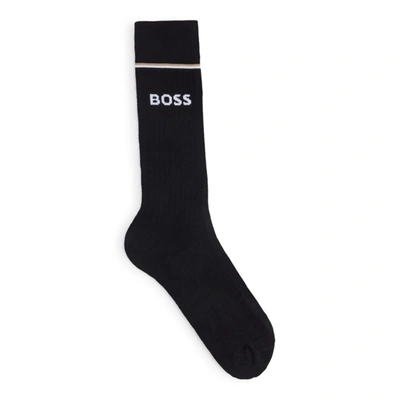 Shop Hugo Boss Regular-length Socks With Branded Golf Balls - Gift Set In Black