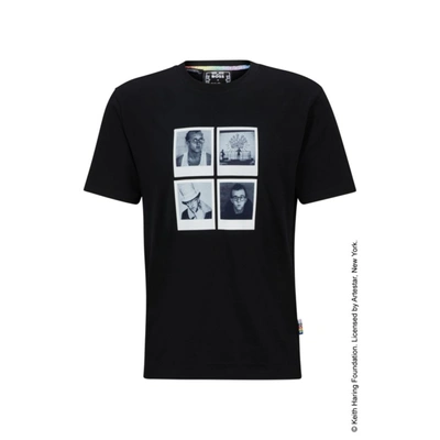 Shop Hugo Boss X Keith Haring Gender-neutral T-shirt With Photographic Artwork In Black