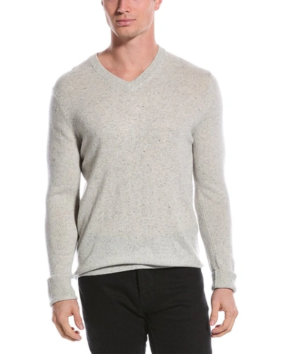 Shop Qi Cashmere V-neck Sweater In Grey