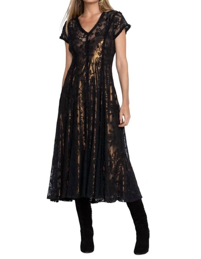 Johnny Was Dina Mesh Midi Dress In Black In Black