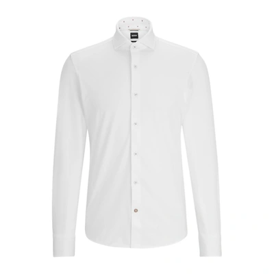 Shop Hugo Boss Casual-fit Shirt In Stretch Cotton In White