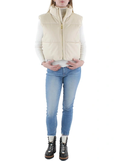 Rebecca Minkoff Womens Vegan Leather Cropped Vest In White